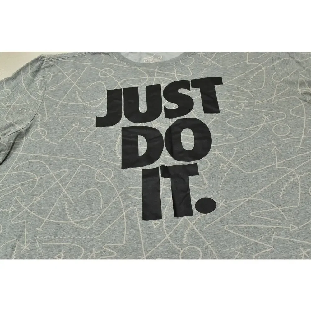 Nike Dri-FIT Men's XXL Gray Just Do It Playbook Graphic Athletic Cut T-Shirt